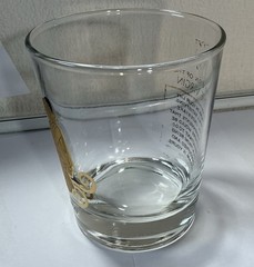 VTG MCM Gold Etching Virgo Zodiac Lowball Bar Glass 4” T