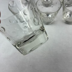 VTG Lot of 7 Hazel Atlas 3.5″ Tall Inverse Raised Polka Dots Highball Glasses