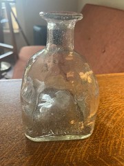 Antique PATRON Pontil Aqua Crude Hand Blown Bottle