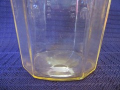 3-HOCKING GLASS CO. Princess Pattern Yellow Topaz 5 1/4″ Ice Tea Flat Tumblers