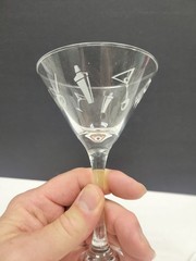 Vintage Mid-Century Modern Etched Martini Glasses – Set of 2 (1950s/60s)
