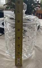 Vintage Heavy Cut Leaded Crystal Cookie, Biscuit, Candy Jar With Lid 8” Tall