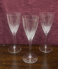 Set Of 3 Marquis Waterford Crystal Platinum Trim Claria Wine Glasses 8″