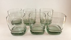 Libbey Carrington Green Double Old Fashioned Tumblers 12oz, 3.75” Tall, Set of 6