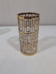 Vintage Shoji “Trellis” Gold Highball Glasses – Set of 4 – MCM Barware