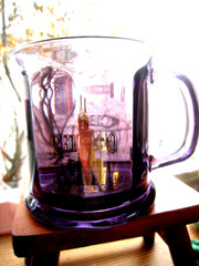 1 MCM Vintage Culver 22K Gold Trim PURPLE! Coffee Mug CHICAGO 4″ Signed VGC