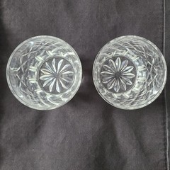 Set Of 2 Vintage Lausitzer Lead Crystal Rocks Glasses Gently Pre-owned 3 3/4″