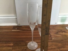 2 Crystal Glas Champagne Flute Cocktail FROSTED BIRD Dove 9-7/8″