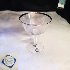 1 Lenox Solitaire (Platinum Trim) Crystal Stemware Glasses Sherbet Champagne TAG