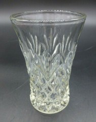 Vintage Anchor Hocking Pineapple & Fan Prescut Diamond Pattern 5″ Glass Tumbler