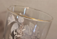 6 Vintage Libbey Rose Bouquet Pattern Gold Rim Tumblers Drinking Glasses -5 1/4″