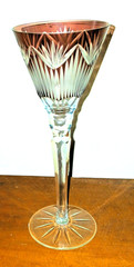 6 Ajka Cut to Clear Crystal Multicolor Wine Glasses Flutes