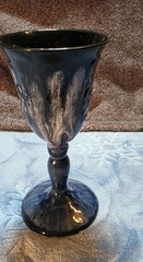 Studio Art Unique Blue Stemmed Goblet With Celtic Knot Pattern