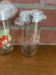 Vintage Set of Libbey Strawberry Blossom Salt And Pepper Shakers