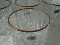 7 GORHAM Crystal Lady Anne 4″ Gold Double Old-Fashioned Glass NEW WITH TAGS