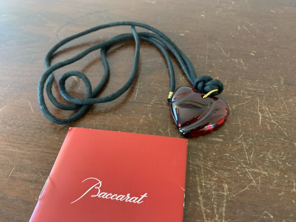 Baccarat Red Heart Crystal Necklace
