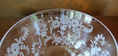 Tiffin Rose Etched #17441 Stem Crystal 5 1/8” Liquor Cocktail Goblet(s)