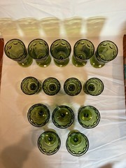 14x Bartlett Collins St Genevieve Green bullseye wine champagne sherbet iced tea