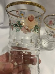 Hand Painted With Roses And Polkadots Vintage Glasses