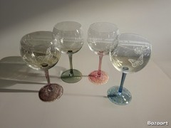 Set of 4 LENOX Butterfly Meadow Etched Balloon Wine Glass Goblet 15oz 8.78”