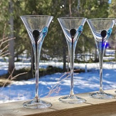 Nuutajarvi Finland set of six cordial glass by Heikki Orvola