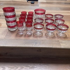 Lot of King’s Crown Ruby Red Glassware & Dishes- 1930-50’s – 21 Pcs
