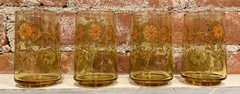 8 Libbey Amber Wheat w/ Bow 6oz Juice Glasses 3¾» + Bonus Glass Vintage MCM HTF!