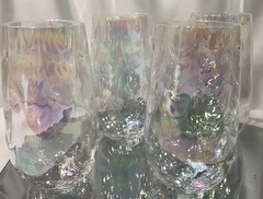 West Virginia Iridescent Loop Optic Rainbow 5.75” Juice Water Tumbler – Set of 4
