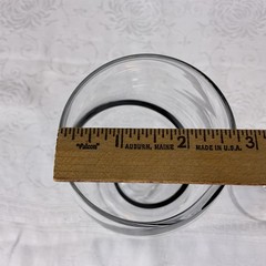 Pier 1 Black Swirl (2) Wine Glasses 8.75 Hand Blown Very Good Preowned Condition