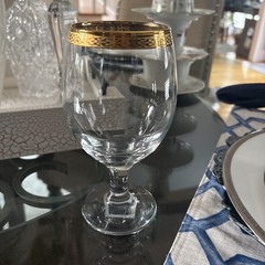 Circleware 6-piece 10 oz Gold Etching Rim Wine Stemware Beverage Glass