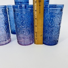 Set Of 8 Jax Shannon Godinger Highball Blue Ombré Beverage Glassware 6”