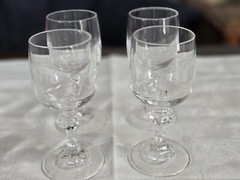 SET of 4 Vintage PARIS ROYAL J.G. DURAND CRYSTAL CORDIAL GLASSES , 2 1/2 OZ.