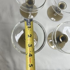 Vintage Libbey Tulip Smokey Brown Stem Champagne / Sherbet Glasses. Set Of 4
