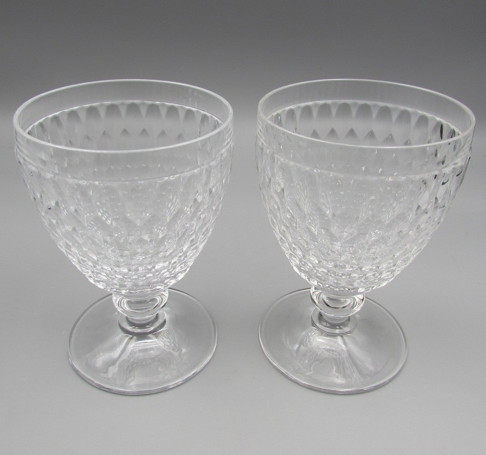 Villeroy & Boch Crystal BOSTON Clear Water Goblets – Set of Two – Used