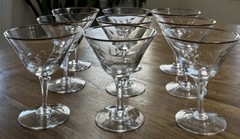 “BRIDAL BELLE» 4 7/8″ CHAMPAGNE COUPES BY FOSTORIA (PLAT TRIM)