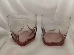 Set Of 2 Libbey Imperial Double Old Fashioned Plum 3 5/8″ Glasses