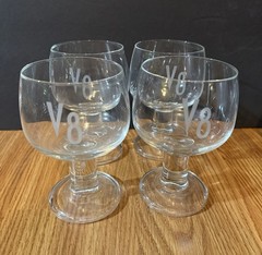 Vintage V-8 Vegetable Juice Bloody Mary Glasses – Set of 4 – Very Nice!