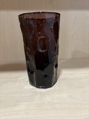 Crinkle Purple Amethyst Glass Iced Tea Driftwood Tumbler Textured