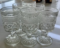 6. Vintage Anchor Hocking WEXFORD WINE GOBLETS 5 3/8″ tall