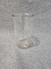 Vintage 70s/80s Hoosier Glass Juice Cups, Set Of 4 Spiral Ribbed Design