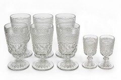 VTG Anchor Hocking Wexford Style Glass Goblets – 6- 8 oz and 2- 4 oz