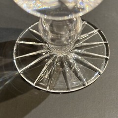 Set of 2 Hand Blown Cut Glass Crystal Hobstar and Pinwheel Cordial Glasses 4.5″