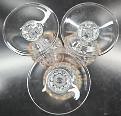 3 Cristal D’Arques Longchamp Gold Water Goblets Set Vintage Crystal Home Bar Lot