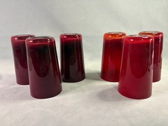 Scarlet Ruby and Dark Red Mouth Blown Glasses from China – Set of 6