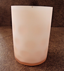 Collectible Satin Pink Cased in White Tumble with Inverted Coin Dots