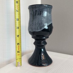 Wench Tis She Stoneware Goblet Pedestal Renaissance Drip Glaze Cup Mug 1998