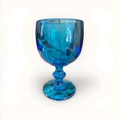 Imperial Glass Hoffman House Antique Blue 6 3/8 » Tall Water Goblet (s) MCM