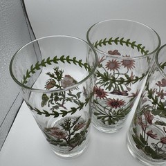 Vintage Botanic Garden Glass Tumbler Set/3-Cyclamen, Gazania & Rosa
