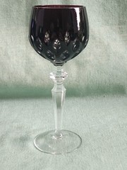 Cristallerie Lorraine France Colored Crystal Wine Glasses Goblets Set of 7