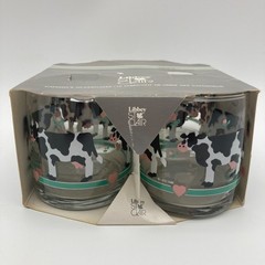 Vintage 1988 Libbey St Clair Holstein Cow Tumbler Glasses Set 4 Boxed Country